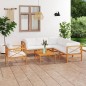 vidaXL Set de muebles de jardín 7 pzas madera de teca y cojines crema vidaXL Set de muebles de jardín 7 pzas madera de teca y cojines crema