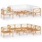 vidaXL Set de muebles de jardín 7 pzas madera de teca y cojines crema vidaXL Set de muebles de jardín 7 pzas madera de teca y cojines crema