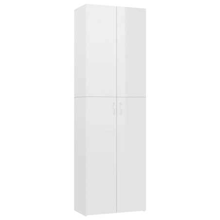 vidaXL Armario de oficina de contrachapado blanco brillo 60x32x190 cm