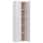 vidaXL Armario de oficina de contrachapado blanco brillo 60x32x190 cm vidaXL Armario de oficina de contrachapado blanco brillo 60x32x190 cm