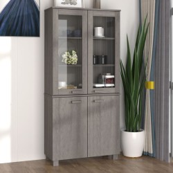 vidaXL Aparador HAMAR madera de pino maciza gris claro