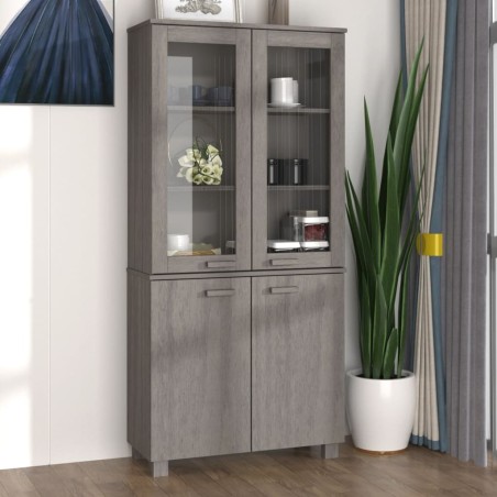 vidaXL Aparador HAMAR madera de pino maciza gris claro