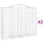 vidaXL Cestas de gaviones 2 uds forma de arco hierro 200x50x160/180 cm vidaXL Cestas de gaviones 2 uds forma de arco hierro 200x50x160/180 cm