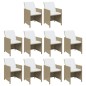 vidaXL Set comedor de jardín 11 piezas y cojines ratán sintético beige vidaXL Set comedor de jardín 11 piezas y cojines ratán sintético beige
