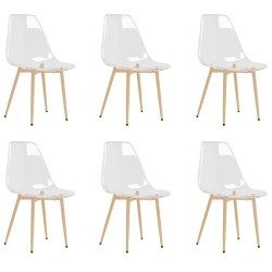 vidaXL Sillas de comedor 6 unidades transparente PET