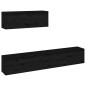 vidaXL Muebles para TV 3 piezas madera maciza de pino negro