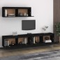 vidaXL Muebles para TV 3 piezas madera maciza de pino negro