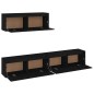 vidaXL Muebles para TV 3 piezas madera maciza de pino negro
