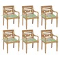 vidaXL Sillas Batavia 6 unidades madera maciza de teca con cojines vidaXL Sillas Batavia 6 unidades madera maciza de teca con cojines