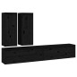 vidaXL Muebles para TV 4 piezas madera maciza de pino negro