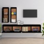 vidaXL Muebles para TV 4 piezas madera maciza de pino negro