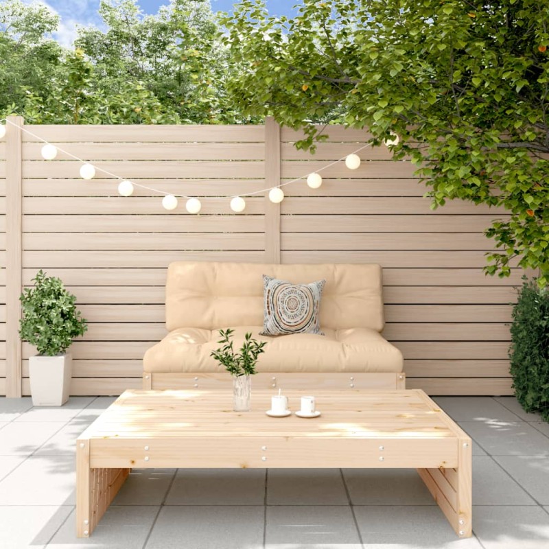 vidaXL Juego de muebles de jardín 2 piezas y cojines madera maciza