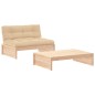 vidaXL Juego de muebles de jardín 2 piezas y cojines madera maciza