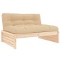 vidaXL Juego de muebles de jardín 2 piezas y cojines madera maciza