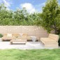 vidaXL Juego de muebles de jardín 6 piezas y cojines madera maciza