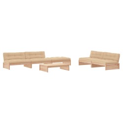 vidaXL Juego de muebles de jardín 6 piezas y cojines madera maciza