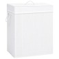 vidaXL Cesta para la ropa sucia de bambú de una sección blanca 83 l vidaXL Cesta para la ropa sucia de bambú de una sección blanca 83 l
