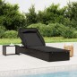 vidaXL Tumbona con toldo plegable ratán sintético negro 213x63x97cm