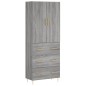 vidaXL Aparador alto madera contrachapada gris sonoma 69,5x34x180 cm vidaXL Aparador alto madera contrachapada gris sonoma 69,5x34x180 cm