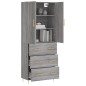 vidaXL Aparador alto madera contrachapada gris sonoma 69,5x34x180 cm vidaXL Aparador alto madera contrachapada gris sonoma 69,5x34x180 cm