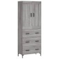 vidaXL Aparador alto madera contrachapada gris sonoma 69,5x34x180 cm vidaXL Aparador alto madera contrachapada gris sonoma 69,5x34x180 cm