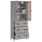 vidaXL Aparador alto madera contrachapada gris sonoma 69,5x34x180 cm vidaXL Aparador alto madera contrachapada gris sonoma 69,5x34x180 cm