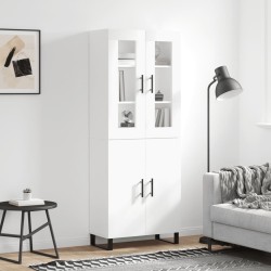 vidaXL Aparador alto madera contrachapada blanco 69,5x34x180 cm
