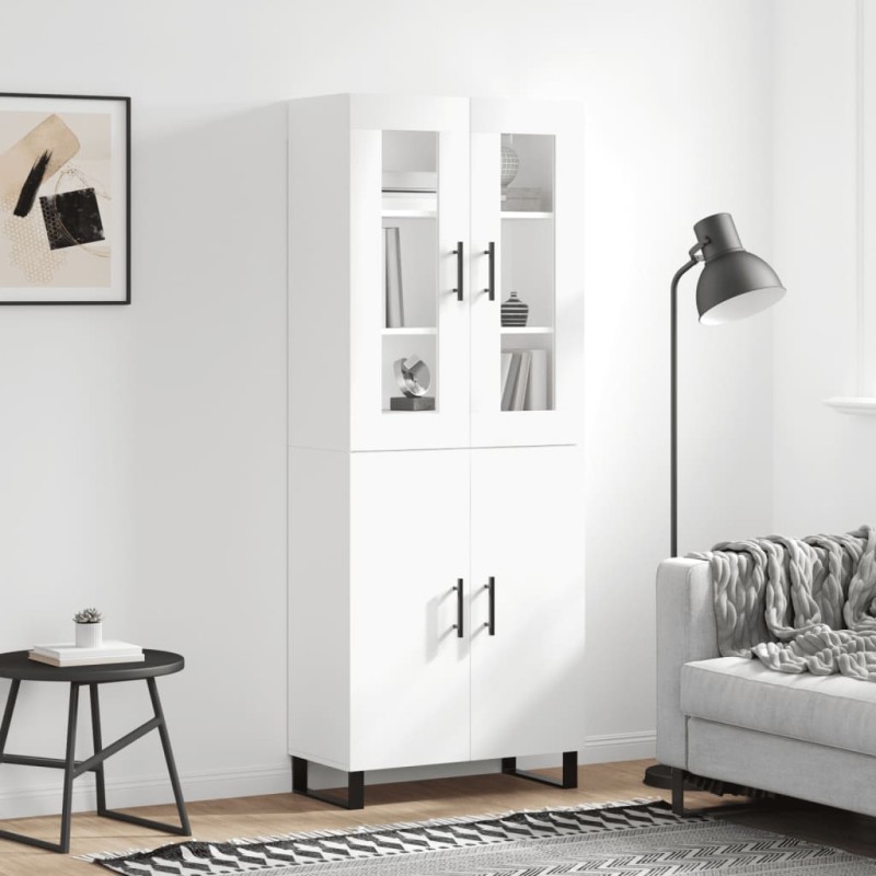 vidaXL Aparador alto madera contrachapada blanco 69,5x34x180 cm vidaXL Aparador alto madera contrachapada blanco 69,5x34x180 cm