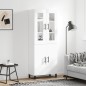 vidaXL Aparador alto madera contrachapada blanco 69,5x34x180 cm vidaXL Aparador alto madera contrachapada blanco 69,5x34x180 cm