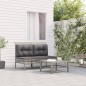 vidaXL Sofás centrales jardín con cojines 2 uds ratán sintético gris