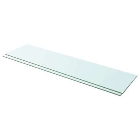vidaXL Estantes 2 unidades panel de vidrio transparente 100x25 cm