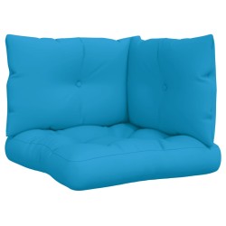 vidaXL Cojines para sofá de palets 3 unidades tela azul