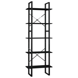vidaXL Estantería 5 niveles madera de pino negro 60x30x175 cm