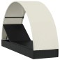 vidaXL Tumbona con toldo redondo ratán sintético negro 211x57x140 cm vidaXL Tumbona con toldo redondo ratán sintético negro 211x57x140 cm