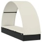vidaXL Tumbona con toldo redondo ratán sintético negro 211x57x140 cm vidaXL Tumbona con toldo redondo ratán sintético negro 211x57x140 cm