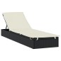 vidaXL Tumbona con toldo redondo ratán sintético negro 211x57x140 cm vidaXL Tumbona con toldo redondo ratán sintético negro 211x57x140 cm
