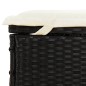 vidaXL Tumbona con toldo redondo ratán sintético negro 211x57x140 cm vidaXL Tumbona con toldo redondo ratán sintético negro 211x57x140 cm