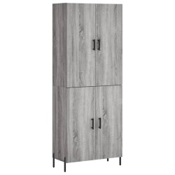vidaXL Aparador alto madera contrachapada gris sonoma 69,5x34x180 cm