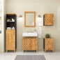 vidaXL Juego muebles de baño 5 pzas madera maciza mango marrón y negro vidaXL Juego muebles de baño 5 pzas madera maciza mango marrón y negro