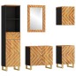 vidaXL Juego muebles de baño 5 pzas madera maciza mango marrón y negro vidaXL Juego muebles de baño 5 pzas madera maciza mango marrón y negro
