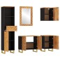 vidaXL Juego muebles de baño 5 pzas madera maciza mango marrón y negro vidaXL Juego muebles de baño 5 pzas madera maciza mango marrón y negro