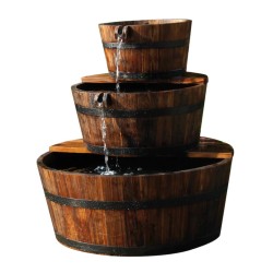 Ubbink Fuente de Cascada de Jardín Conjunto de 3 Barriles de Madera