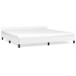 vidaXL Estructura de cama cabecero cuero sintético blanco 200x200 cm vidaXL Estructura de cama cabecero cuero sintético blanco 200x200 cm