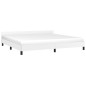vidaXL Estructura de cama cabecero cuero sintético blanco 200x200 cm vidaXL Estructura de cama cabecero cuero sintético blanco 200x200 cm
