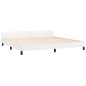vidaXL Estructura de cama cabecero cuero sintético blanco 200x200 cm vidaXL Estructura de cama cabecero cuero sintético blanco 200x200 cm