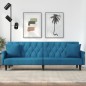 vidaXL Sofá cama con reposabrazos terciopelo azul vidaXL Sofá cama con reposabrazos terciopelo azul