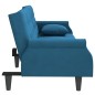 vidaXL Sofá cama con reposabrazos terciopelo azul vidaXL Sofá cama con reposabrazos terciopelo azul