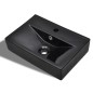 vidaXL Lavabo rectangular de cerámica hueco de grifo/desagüe negro vidaXL Lavabo rectangular de cerámica hueco de grifo/desagüe negro