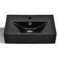 vidaXL Lavabo rectangular de cerámica hueco de grifo/desagüe negro vidaXL Lavabo rectangular de cerámica hueco de grifo/desagüe negro