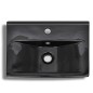 vidaXL Lavabo rectangular de cerámica hueco de grifo/desagüe negro vidaXL Lavabo rectangular de cerámica hueco de grifo/desagüe negro